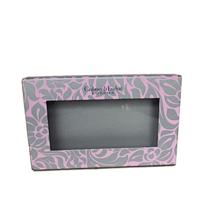 Custom Color Printing Eco-friendly Cosmetic Paper Gift Rigid Box Magnetic Folding Packaging with PVC Clear  Window Silk Bow