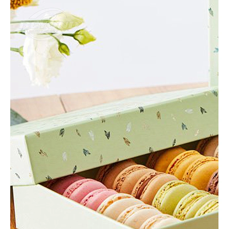 High Quality Eco Friendly Custom Design Colorful Printing Food Grade Material Kraft Paper Box Packaging For Macaroon