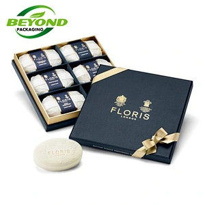 Luxury Fashion Custom Handmade Boutique Square Lid And Base Soap Gift Packaging Coated Paper Box