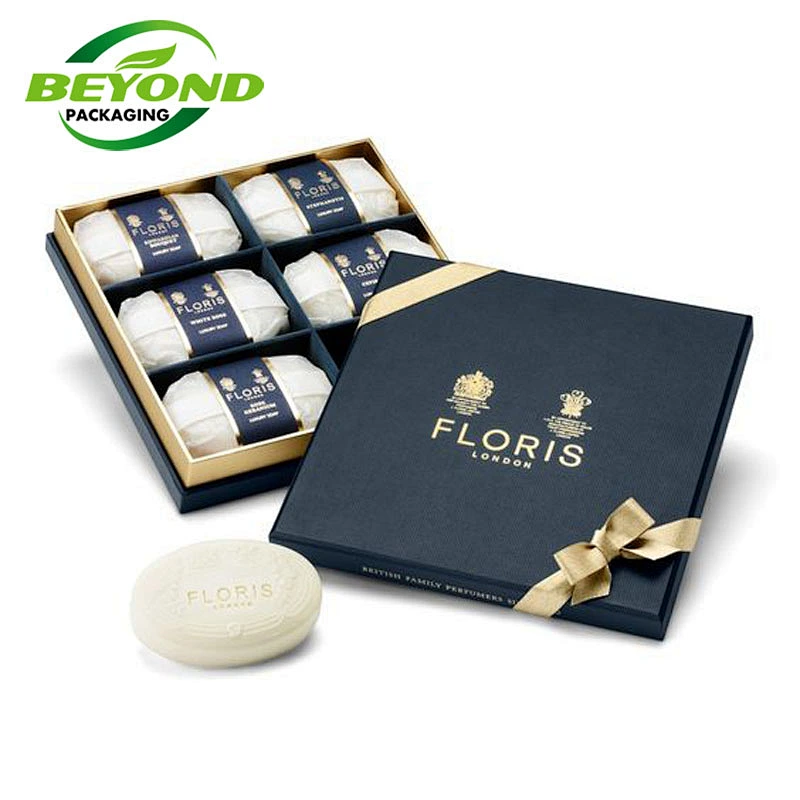Luxury Fashion Custom Handmade Boutique Square Lid And Base Soap Gift Packaging Coated Paper Box