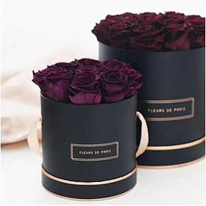 Custom Design Round Floral Luxury Cylinder Boxes for Rose Flower Bouquets  Box Festival Wedding Holiday Gift  Packing