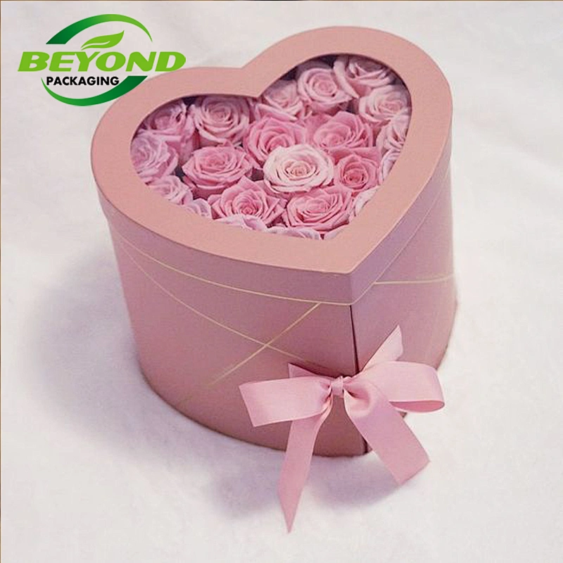 Best valentines day gifts forever flower rose heart shape preserved rose gift box packaging customized Logo