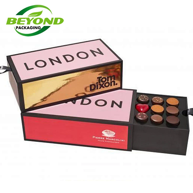 Wholesale Delicate Appearance Customized Size Kraft Gift Paper Boxes Slide Drawer Boxes Packaging With Window