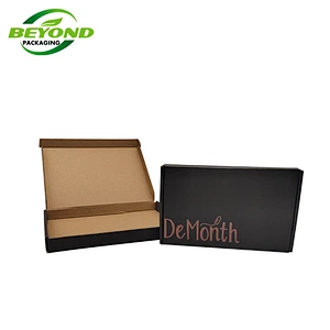 Custom Black Brown Color Logo Printed Corrugated Cardboard Folding Packaging Mailer Shipping Box for Small Business