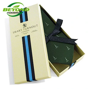 Simple Luxury Design Custom Logo Business Man Gift Tie Packaging Gift Box with Tissue Paper Accessory