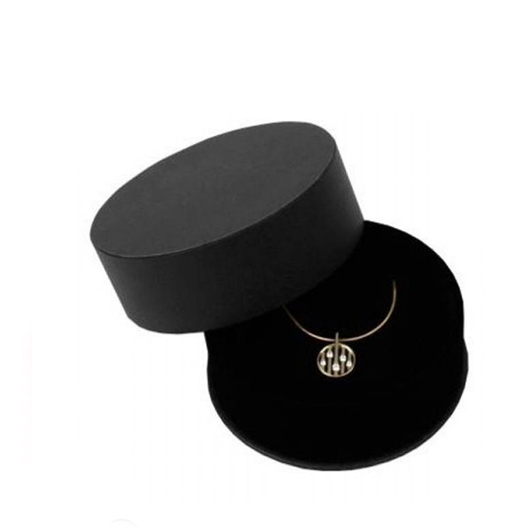 Simple Design Logo Foil Stamping Short Round White Paper Cylinder Packaging Paper Jewelry Packaging Box For Ring With Holder