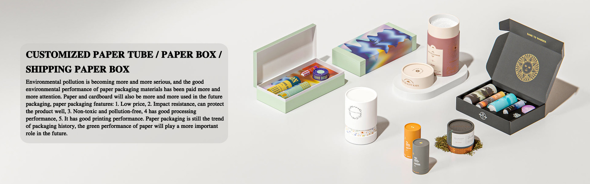 shipping packaging with paper tube