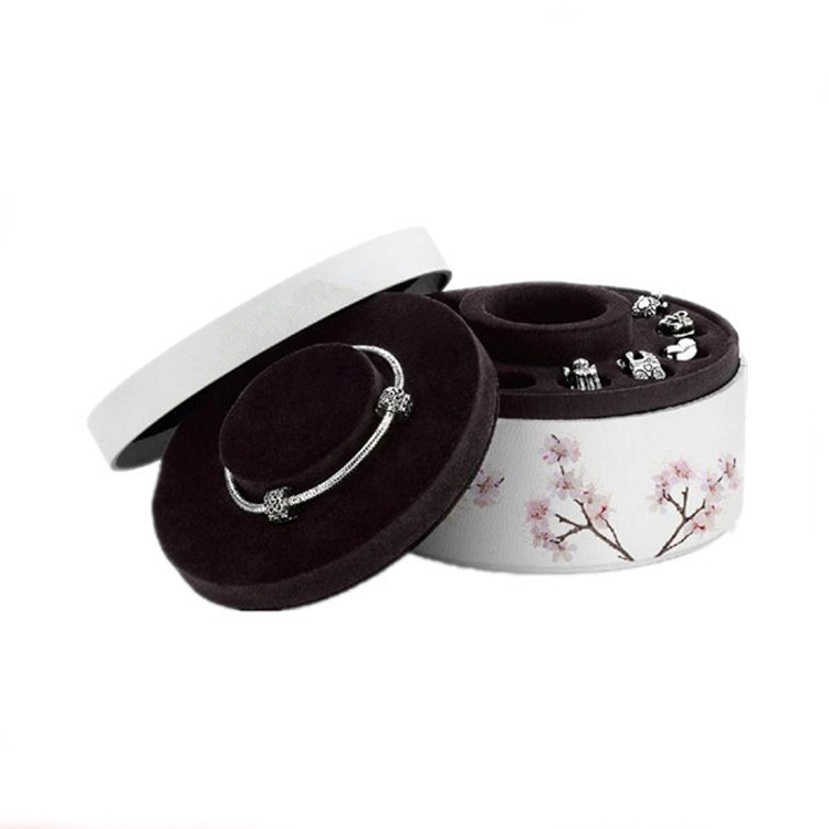 New Design Luxury Circle White Round Shape Ring Bangle Necklace Custom Jewelry Packaging Box