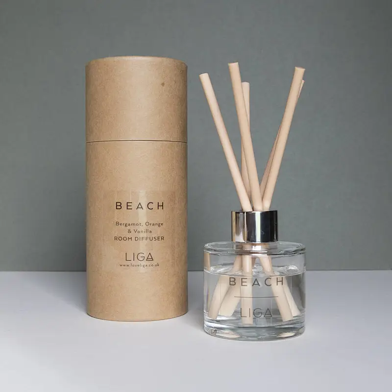Custom printing logo recycled hot reusable light brown cardboard paper tube packaging with paper lid for water bottle