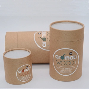 Recycled Custom Printed Cardboard  Food Grade Packaging Round Shape Kraft Paper Tube For Tea Package with Clear PET Window