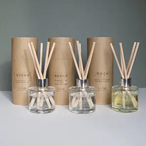 Custom printing logo recycled hot reusable light brown cardboard paper tube packaging with paper lid for water bottle