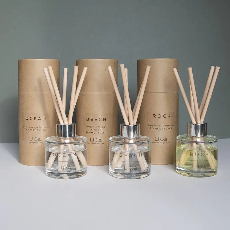 Custom printing logo recycled hot reusable light brown cardboard paper tube packaging with paper lid for water bottle