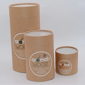Recycled Custom Printed Cardboard  Food Grade Packaging Round Shape Kraft Paper Tube For Tea Package with Clear PET Window