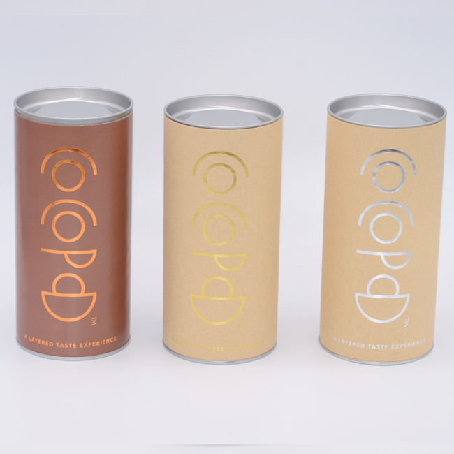 Customized Logo Printing Eco Friendly Luxury Paper Tube Packaging fashion t shirt round packaging with Metal Lid