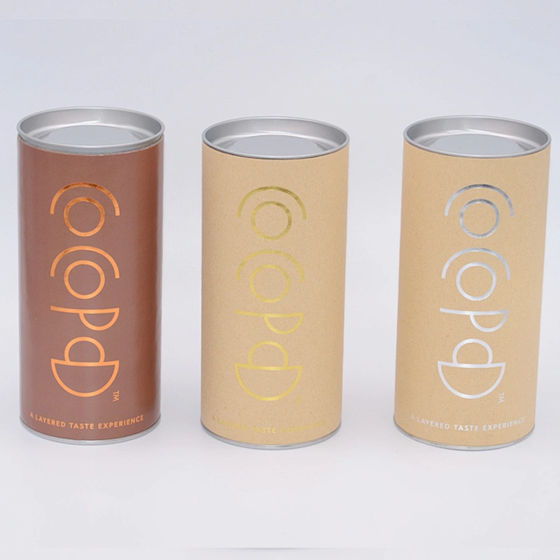 Customized Logo Printing Eco Friendly Luxury Paper Tube Packaging fashion t shirt round packaging with Metal Lid