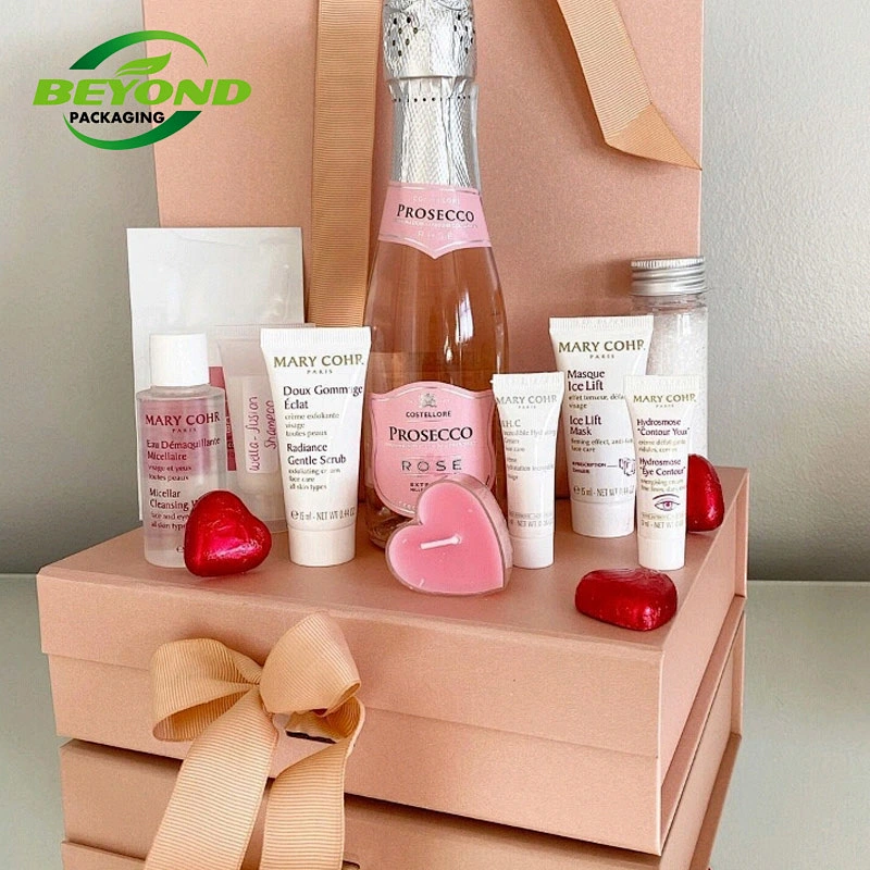 Custom Size High Quality Cardboard Round Packaging Satin Transparent Christmas Gifting Box with Bowknot