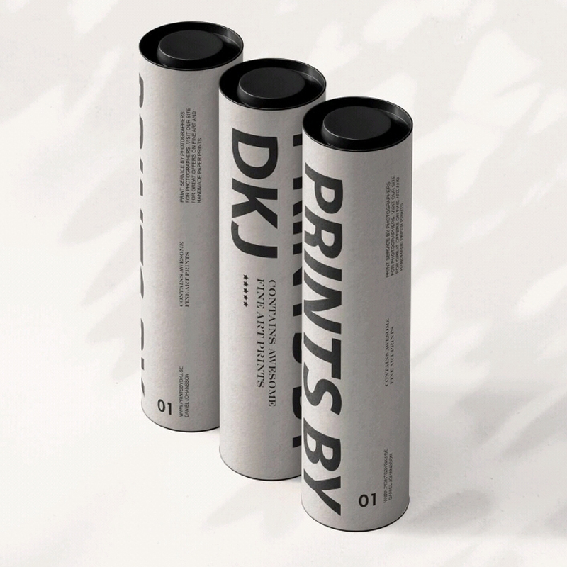Round Packaging Boxes custom black paper kraft cardboard package long paper tubes for posters