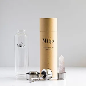 Customized Silver Stamping Logo Recycled Biodegradable Black Thick Cardboard Paper Core Tube for Hot Reusable Water Bottle