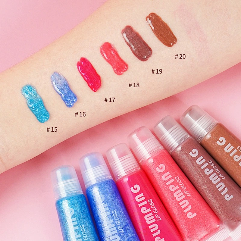 Oem Squeeze Organic Pink Pigmented Bulk Custom Cute Girl Fruit Flavored Kids Lipgloss Lip Gloss Keychains Private Label