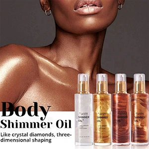 Gold Liquid Face Highlighter Highlights Illuminating Brighten Glow Cuticle Shower Oil Body Lotion Shimmer