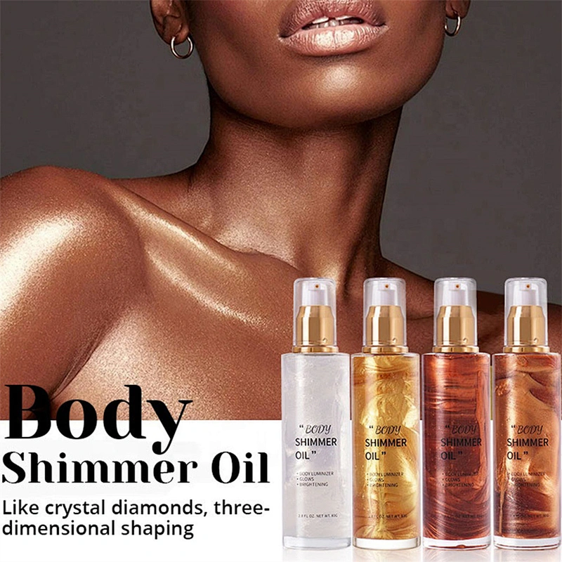 Gold Liquid Face Highlighter Highlights Illuminating Brighten Glow Cuticle Shower Oil Body Lotion Shimmer