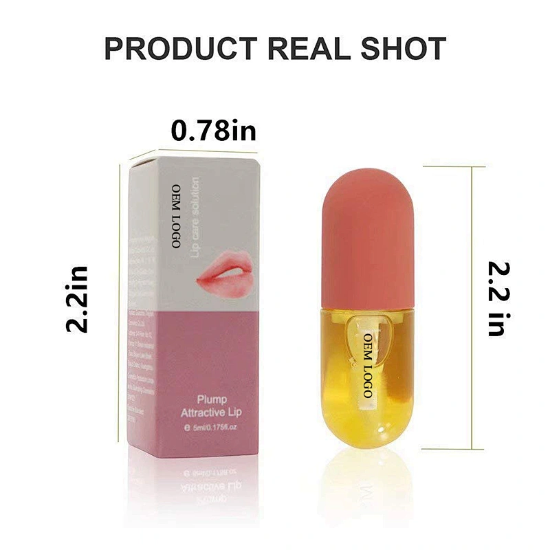 Wholesale Private Label Lip Plumper Hydrating & Moisturizing Clear Plumper Lip Gloss, Reduce Fine Lines, 5ML