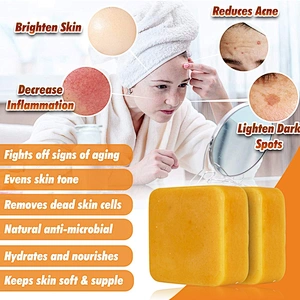 Organic Natural Toilet Whitening Savon Tumeric Face Kojic Acid Ginger Soap Anti Acne Handmade Turmeric Soap