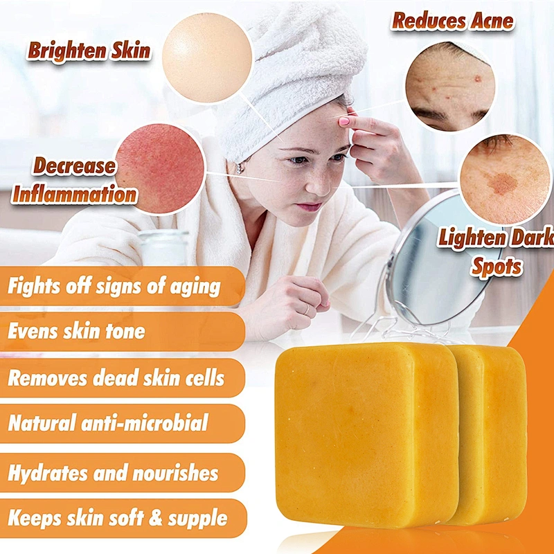 Organic Natural Toilet Whitening Savon Tumeric Face Kojic Acid Ginger Soap Anti Acne Handmade Turmeric Soap
