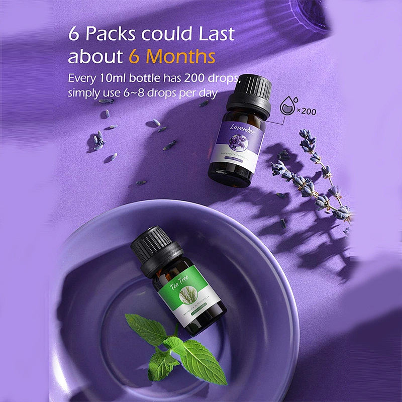 OEM ODM Wholesale private label  Essential Oil Set, Top 6x10mL Essential Oil Gift Set