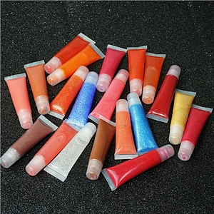 Oem Squeeze Organic Pink Pigmented Bulk Custom Cute Girl Fruit Flavored Kids Lipgloss Lip Gloss Keychains Private Label