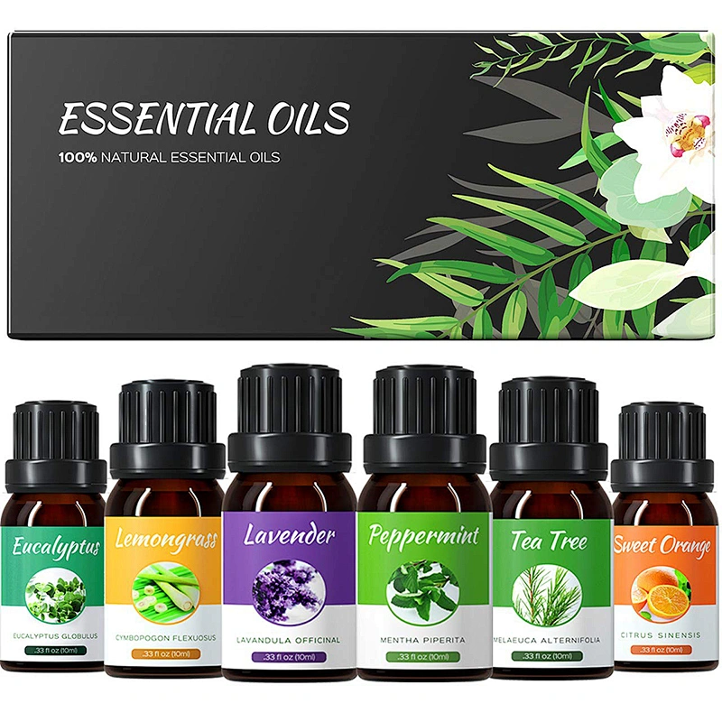 OEM ODM Wholesale private label  Essential Oil Set, Top 6x10mL Essential Oil Gift Set