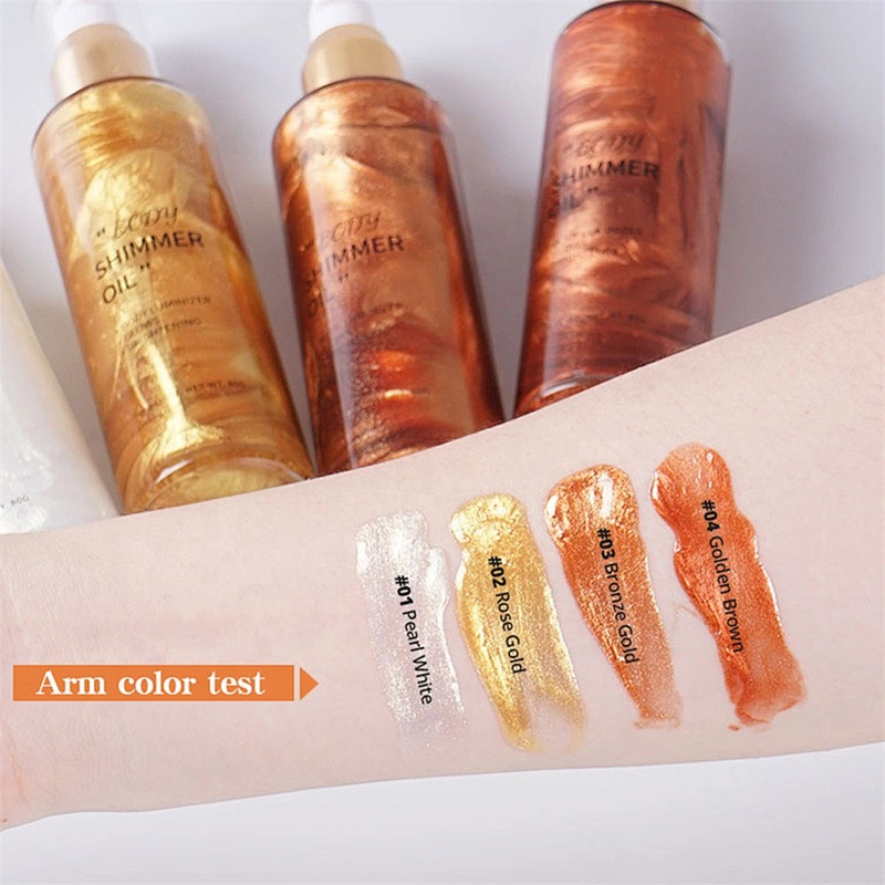 Gold Liquid Face Highlighter Highlights Illuminating Brighten Glow Cuticle Shower Oil Body Lotion Shimmer