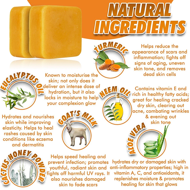 Organic Natural Toilet Whitening Savon Tumeric Face Kojic Acid Ginger Soap Anti Acne Handmade Turmeric Soap