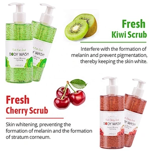 Private Label OEM Oganic Shower Body Wash Bath Scrub Vegan Fruit Scrub Shower Gel
