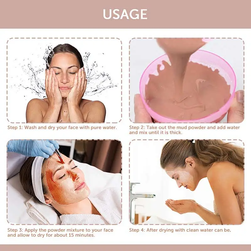 Private Label Pink Clay Powder Face Mask