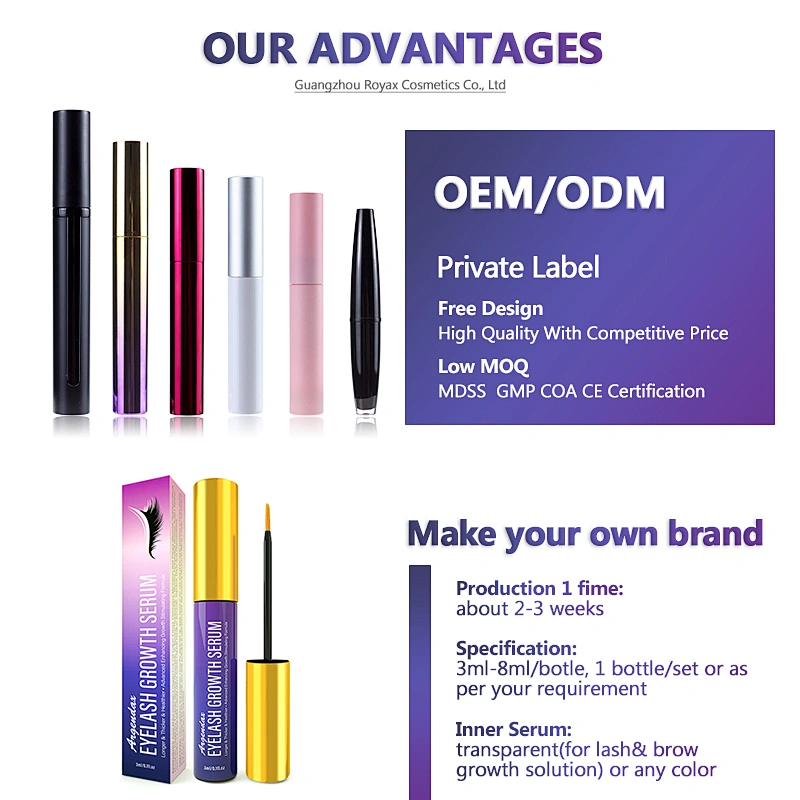 Private label eyelash eyebrow growth serum