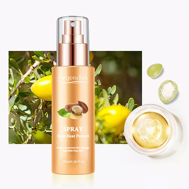 Private Label HEAT PROTECT SPRAY Organic Moroccan Argan Oil Silky Hair Spray Heat Protectant Spray For Hair