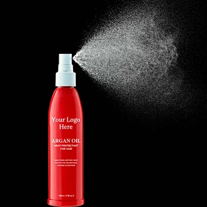 Private label OEM organic moroccan argan oil straightening heat protectant spray for hair with oil
