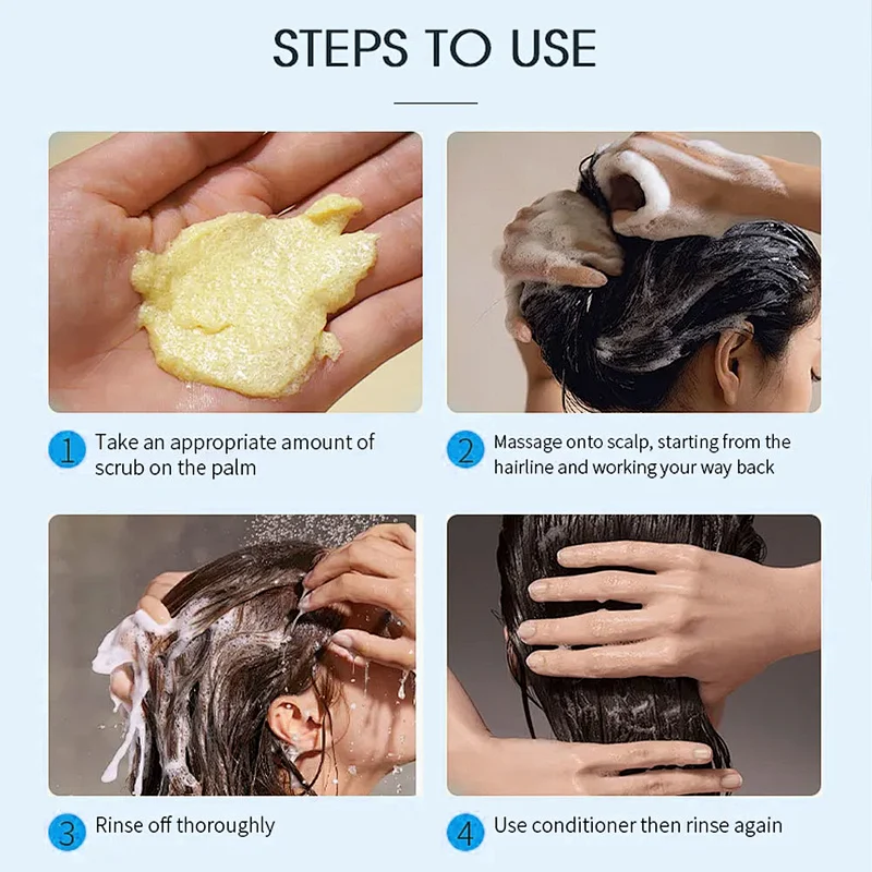 Private Label Wholesale Hair Treatment Deep Cleansing Purifying Anti-Dandruff Shampoo Hair Wash Massager Scalp Scrub