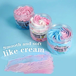 Private Label Soap Organic Fruits Whipped Body Scrub Deep Cleansing Skin Whitening Moisturizing Vegan Bath Whipped Soap