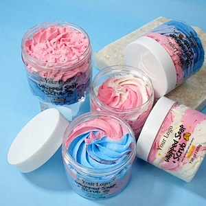 Private Label Soap Organic Fruits Whipped Body Scrub Deep Cleansing Skin Whitening Moisturizing Vegan Bath Whipped Soap