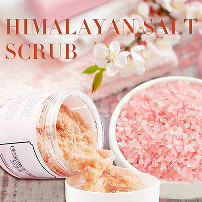 Private Label exfoliator 100% natural himalayan pink salt body scrub
