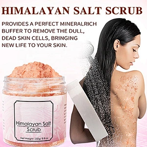 Private Label exfoliator 100% natural himalayan pink salt body scrub