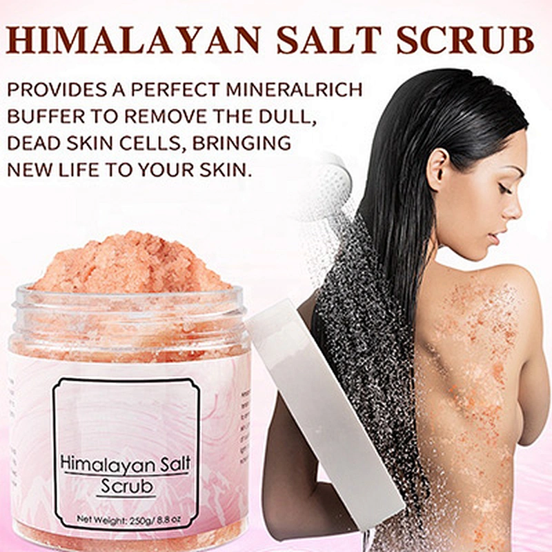 Private Label exfoliator 100% natural himalayan pink salt body scrub
