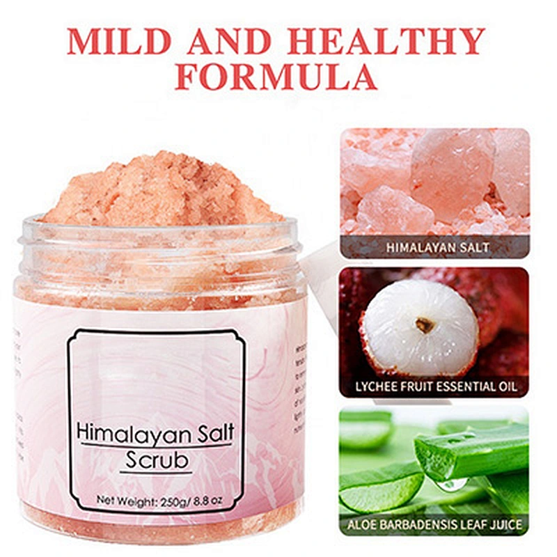 Private Label exfoliator 100% natural himalayan pink salt body scrub