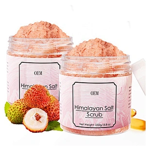 Private Label exfoliator 100% natural himalayan pink salt body scrub