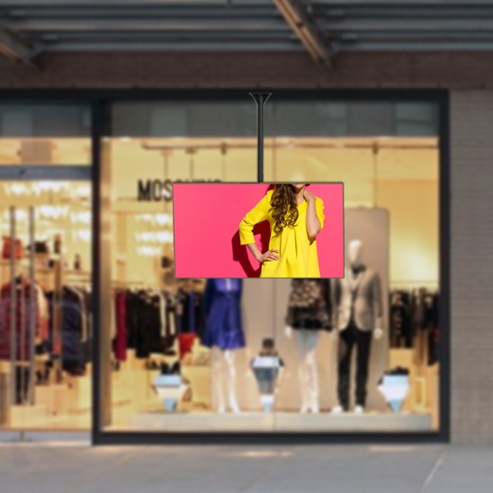 Single Sided High Brightness window facing displays