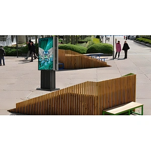 Pantallas de pie para exteriores de doble cara