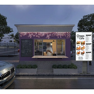 Schede menu drive-thru QSR da esterno singole