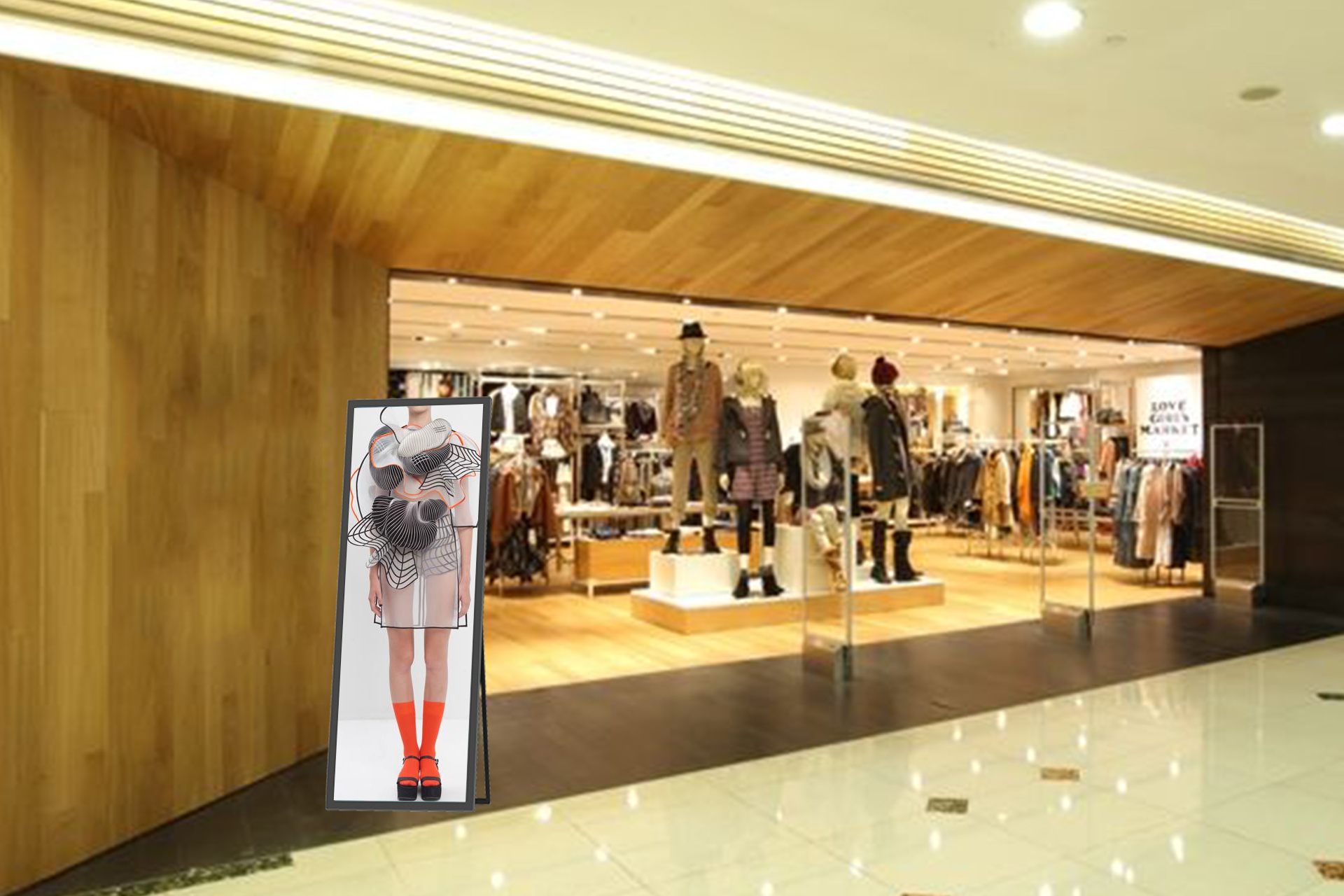 Full screen digital signage